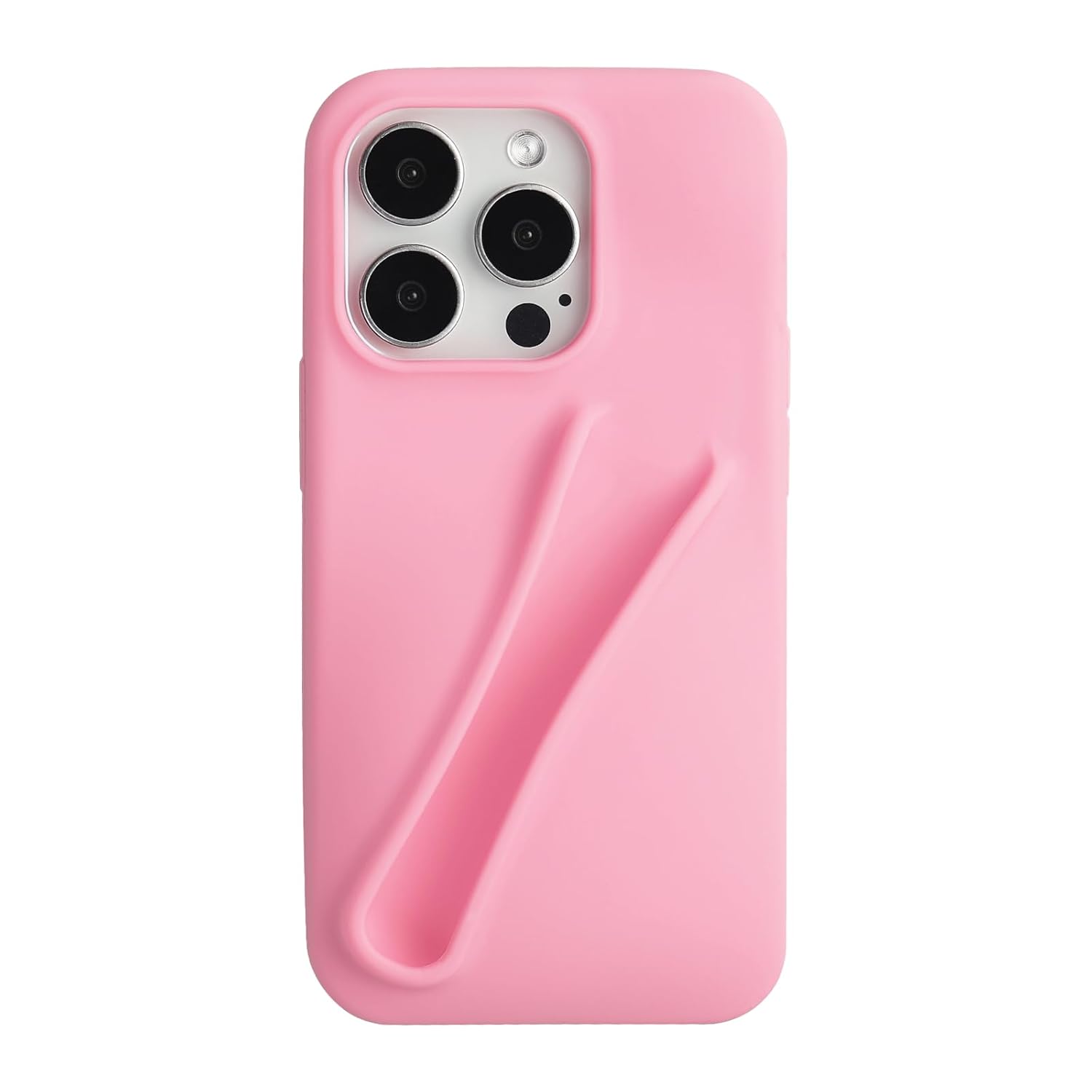 Premium Silicone Phone Cover With Lipstick Holder For iPhone