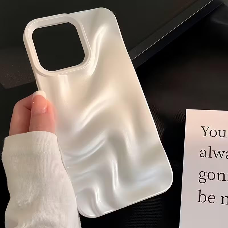 Hot 3D Minimalist Faux Wave Cute Design White Swirl Back Case Cover for iPhone