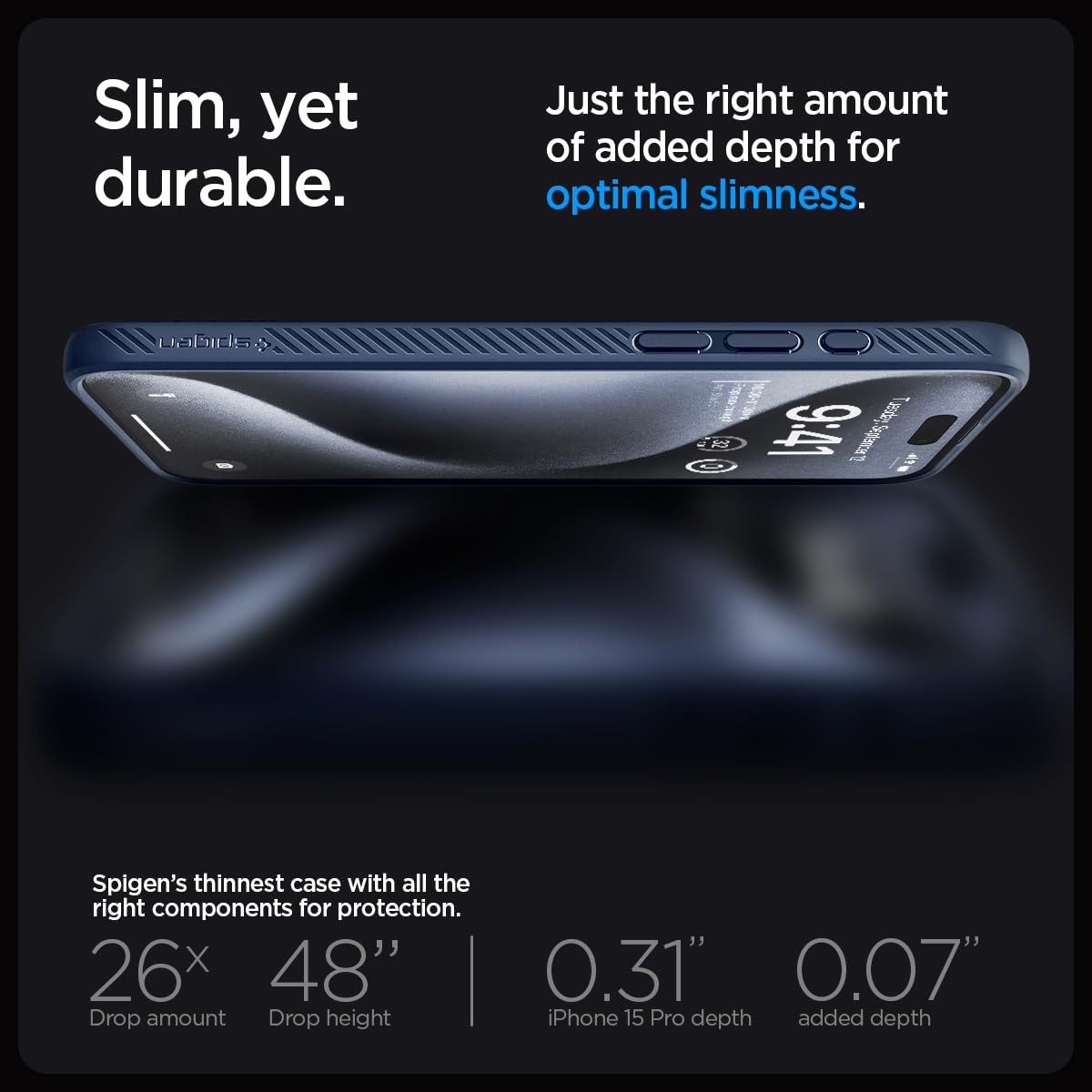 Navy Blue Liquid Air Back Cover Case Compatible with iPhone