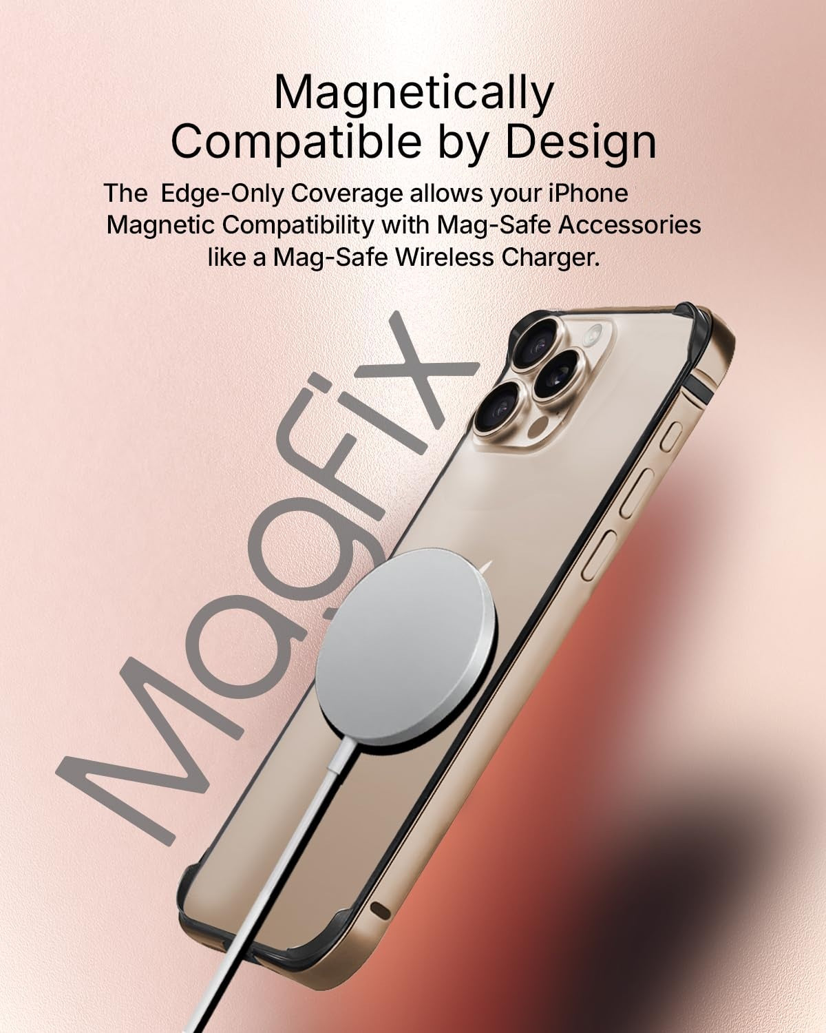 Aluminum Bumper Mag-Safe Wireless Charging Edge Armor Protective Minimal Case For iPhone