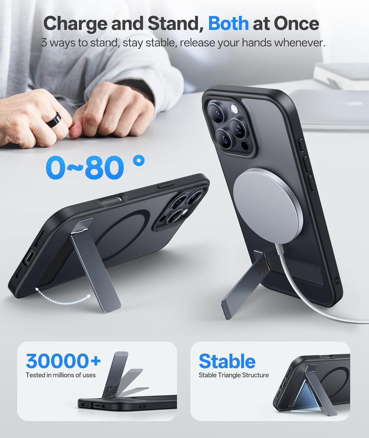 Magnetic Back With Build-In Stand Case for iPhone