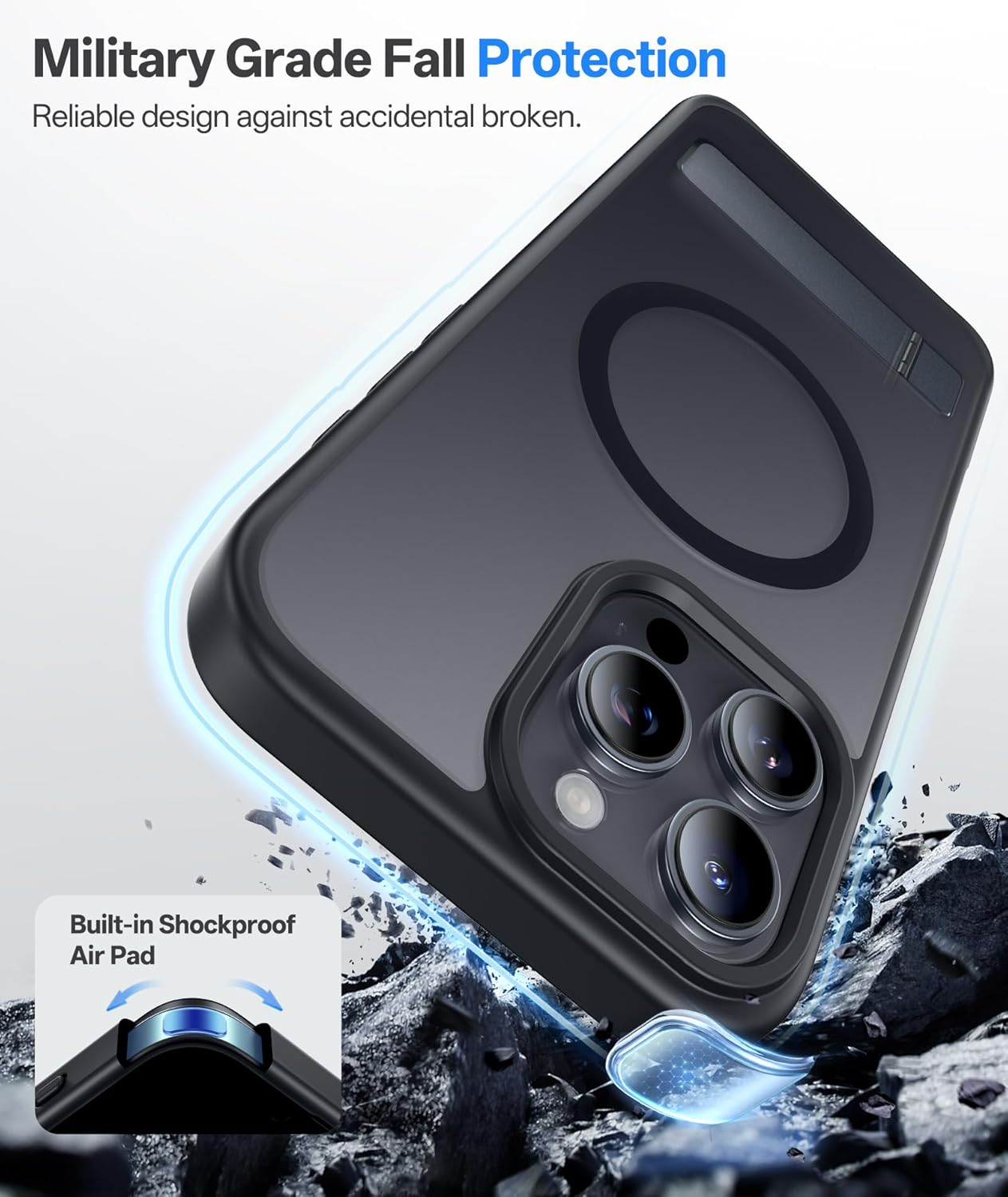 Magnetic Back With Build-In Stand Case for iPhone