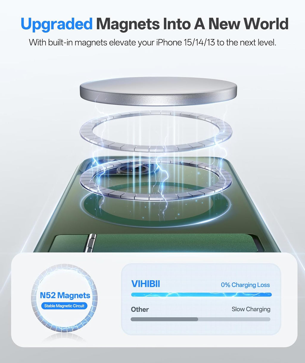 Magnetic with Build-in Stand Rugged Shockproof Protective Back Case For iPhone