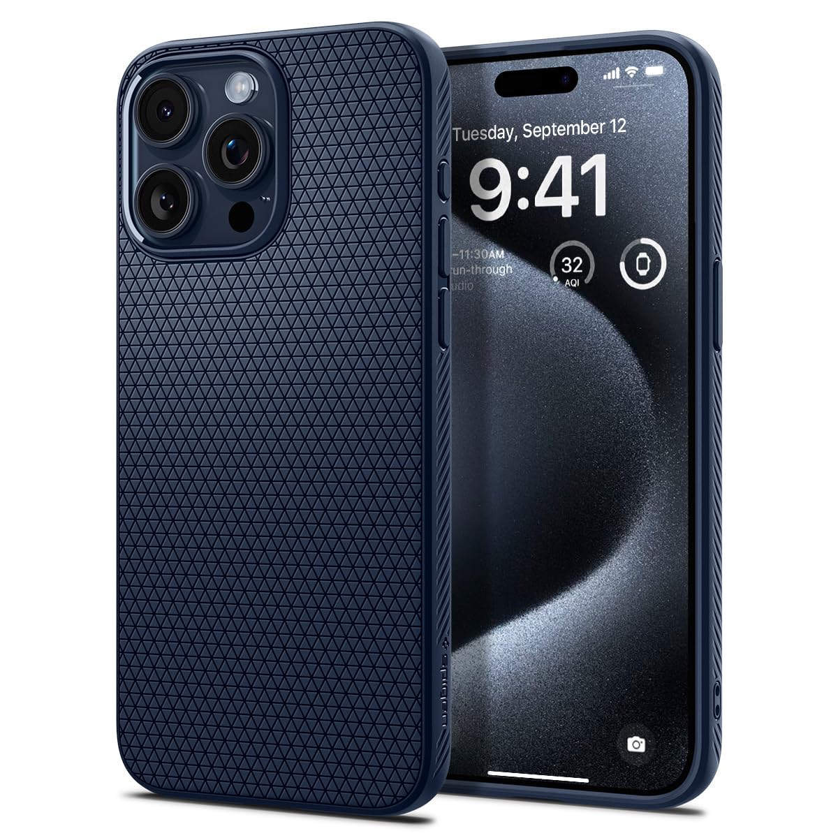 Navy Blue Liquid Air Back Cover Case Compatible with iPhone