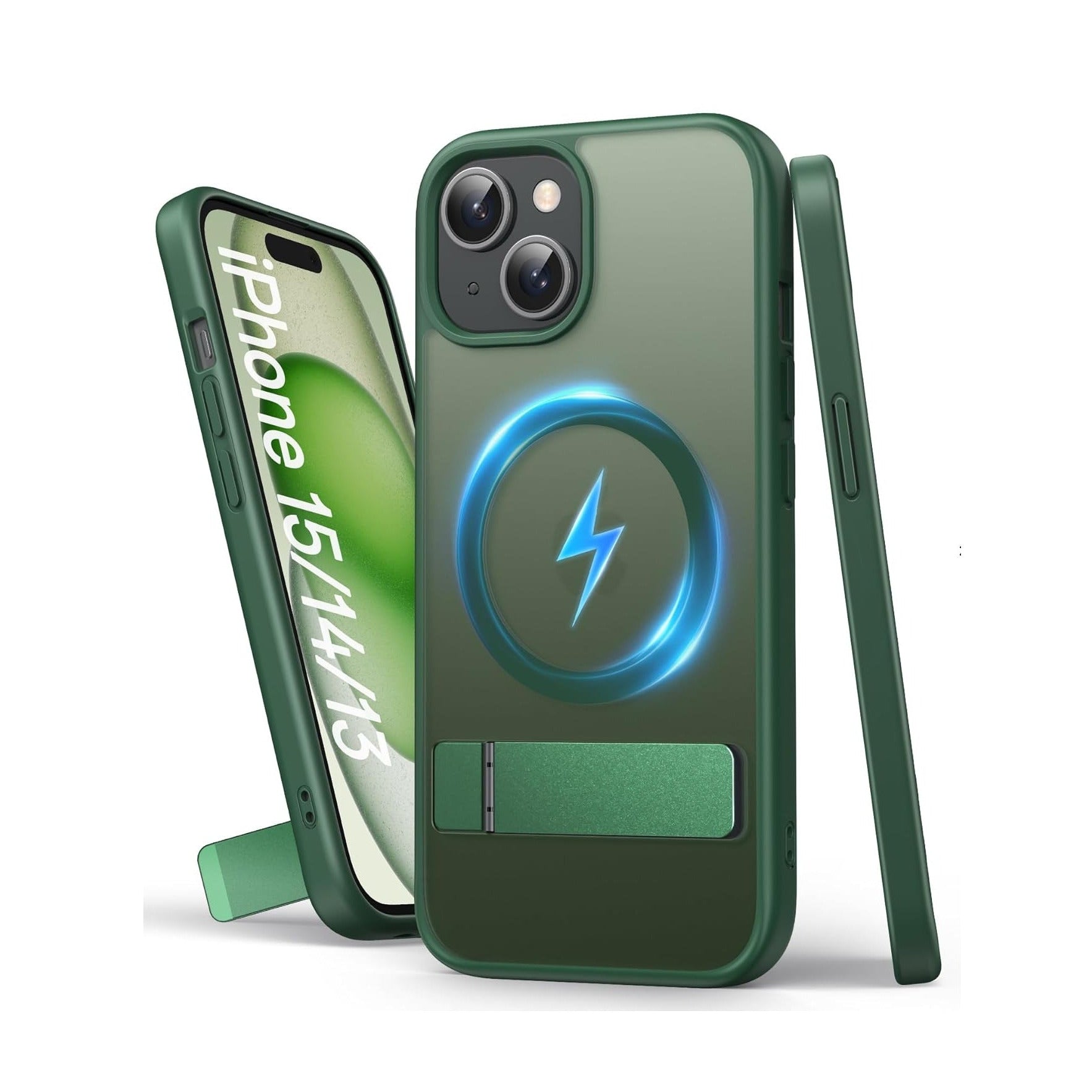 Magnetic with Build-in Stand Rugged Shockproof Protective Back Case For iPhone