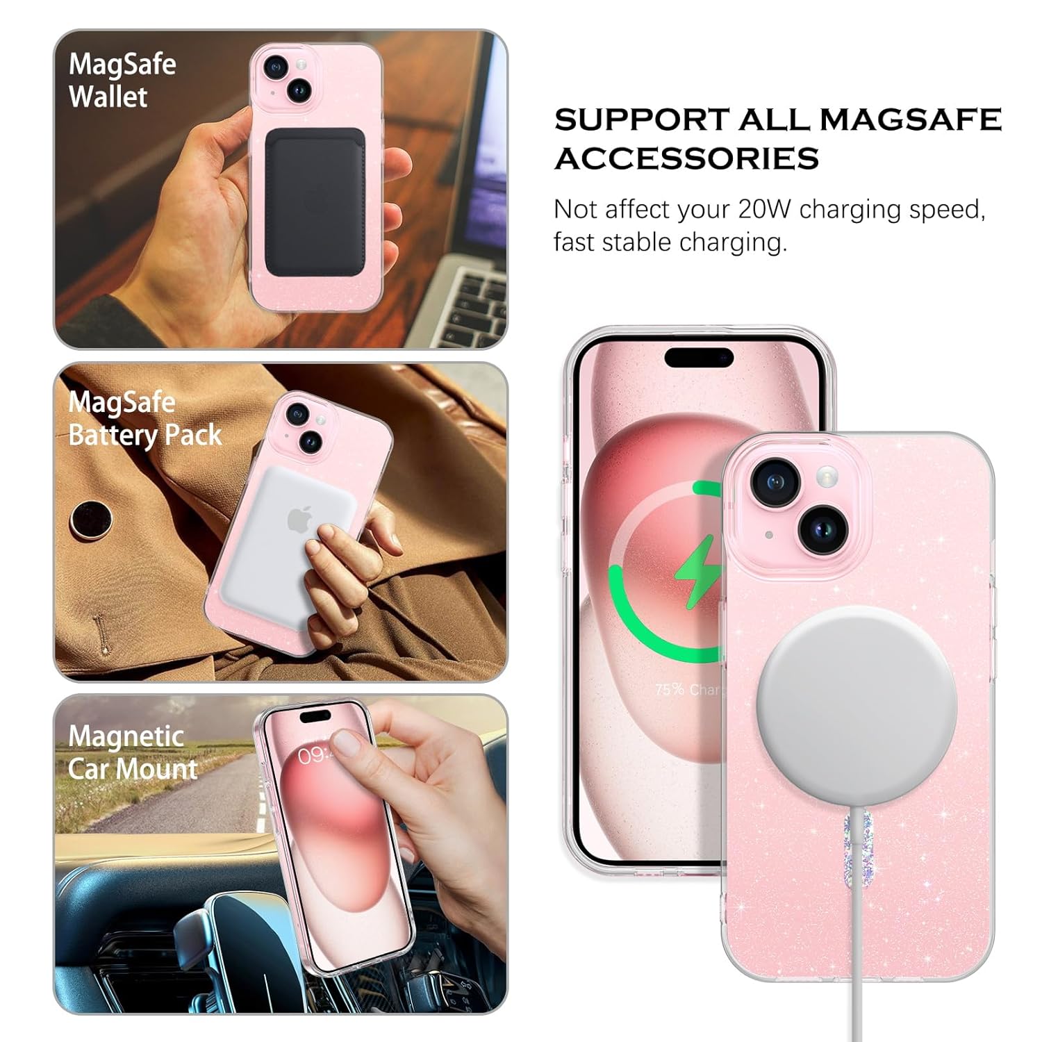 Magsafe Sparkling Design Slim Anti-Fingerprint for iPhone