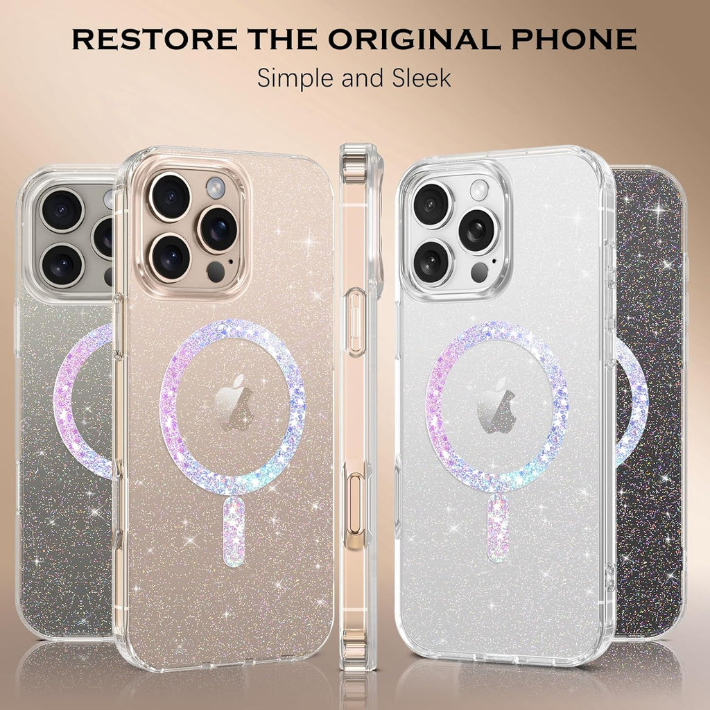 Compatible with Magsafe Sparkling Design Slim Anti-Fingerprint for iPhone