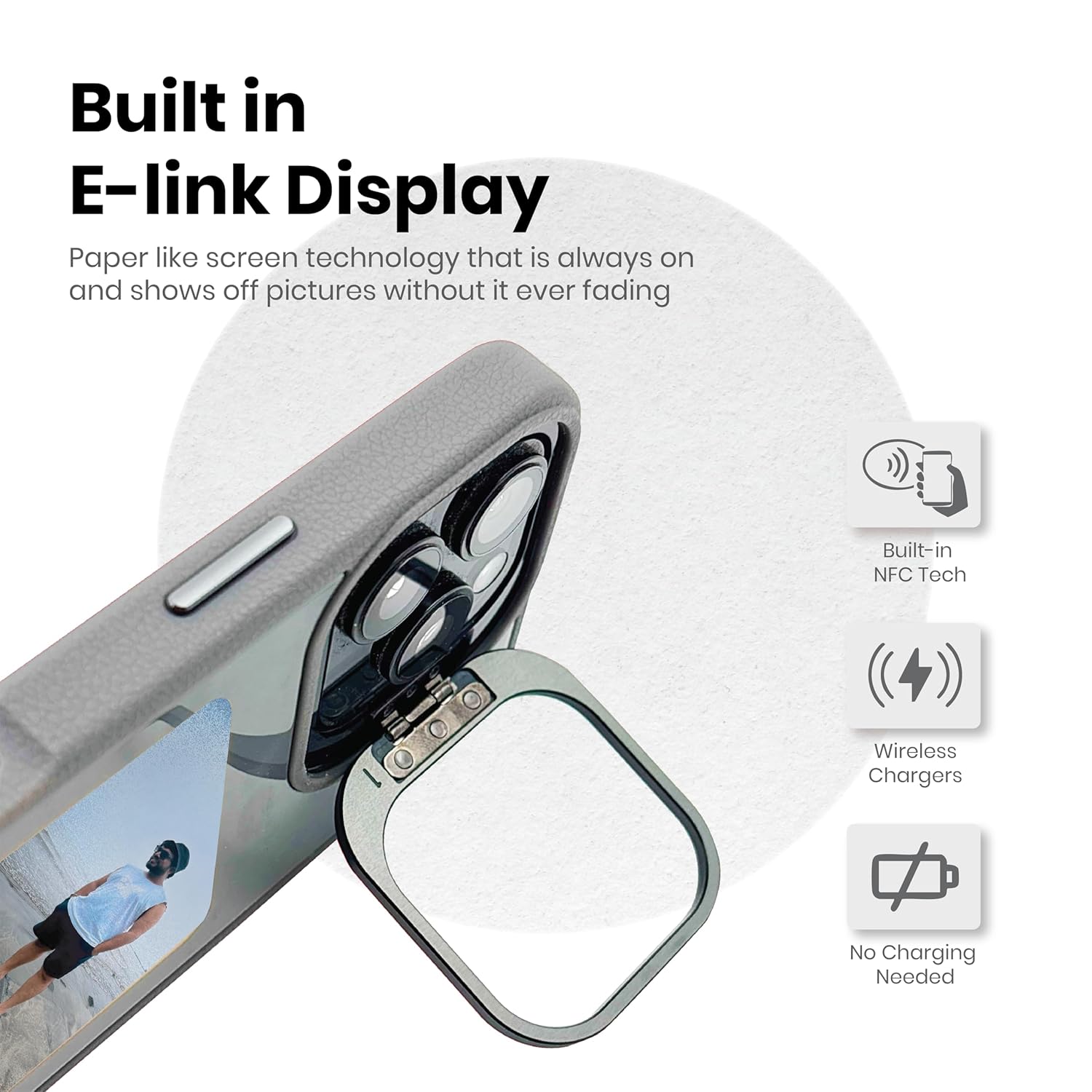 NFC E-Ink Display Anti-Drop Protection Case For iPhone