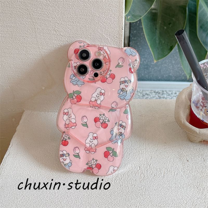 Pink Puffy Cat Case For iPhone