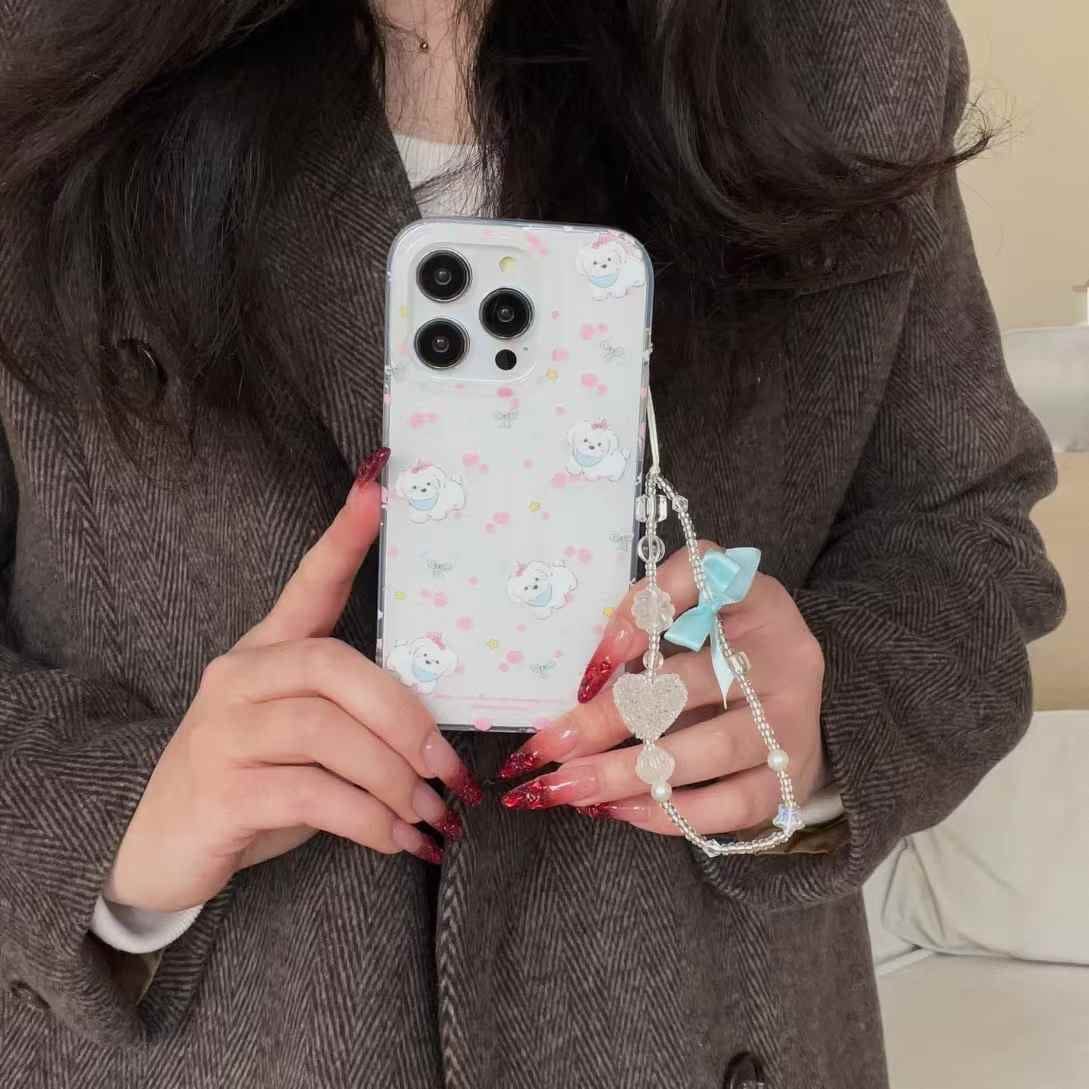 Baby Puppy Silicon Case For iPhone With Bow Charm