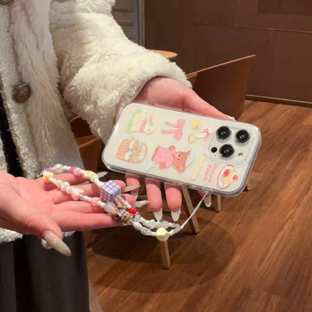 Cute Cartoon Silicon Case For iPhone With Charm