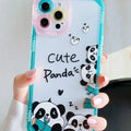 Cartoon Panda 2 Pattern Clear Cover For iPhone