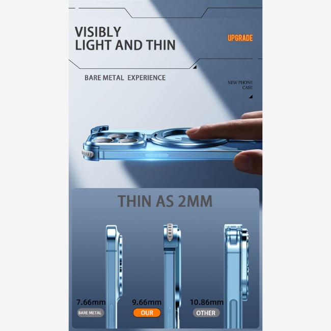 Shockproof Aluminum Frameless Ring Metal Case For iPhone