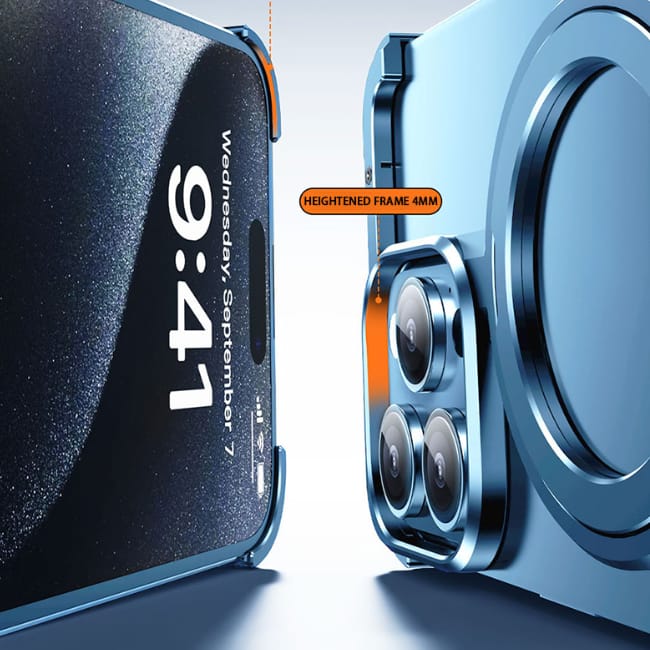 Shockproof Aluminum Frameless Ring Metal Case For iPhone