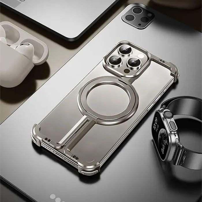 Shockproof Aluminum Frameless Ring Metal Case For iPhone