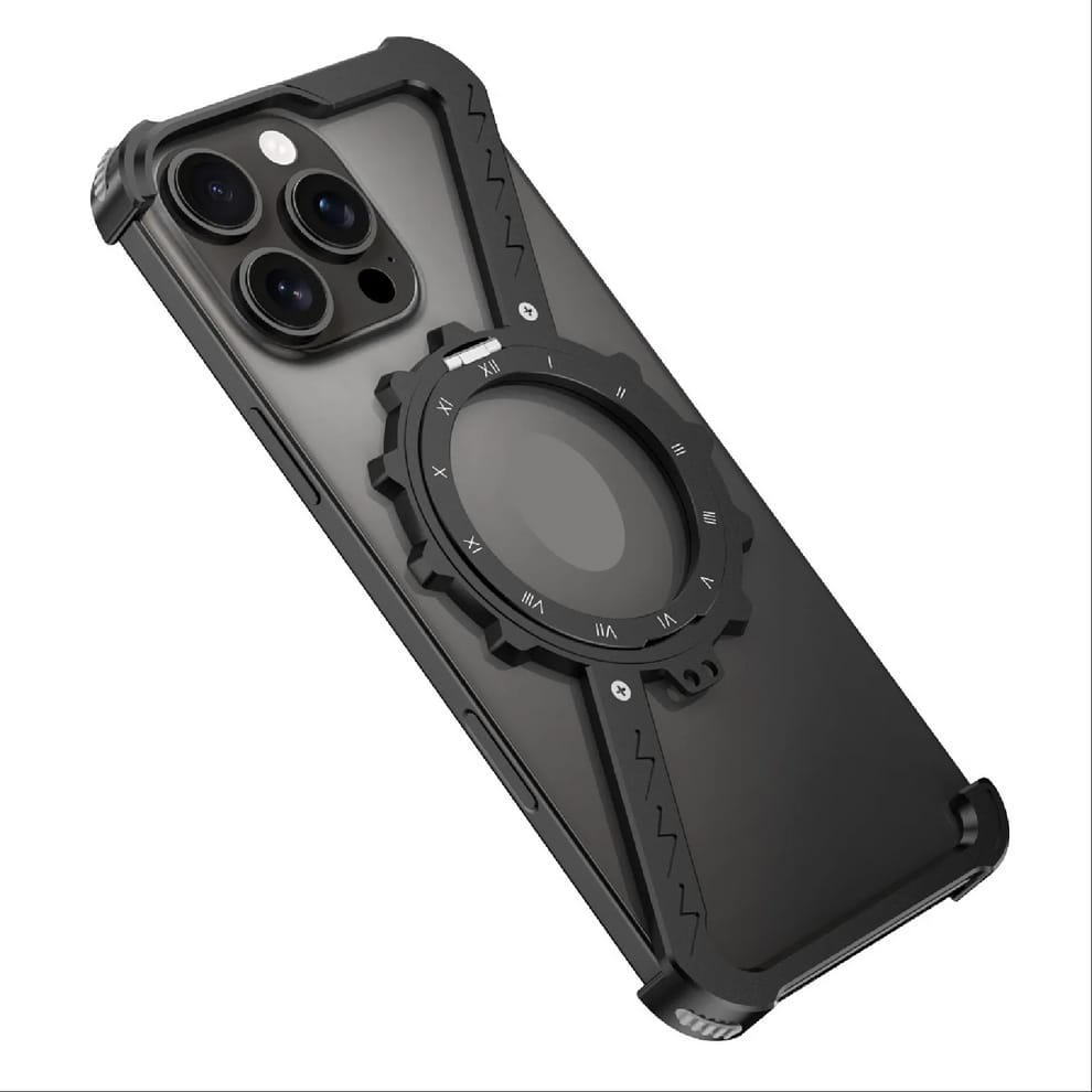Z-Shape Gear Metal Magnetic Holder Case For iPhone