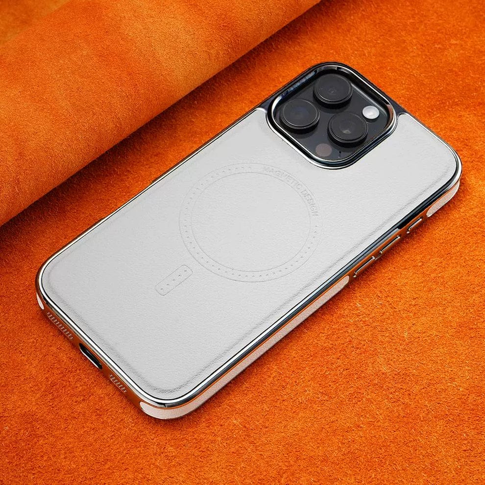 Luxury Magnetic Leather Case with MagSafe Enhanced Grip for iPhone