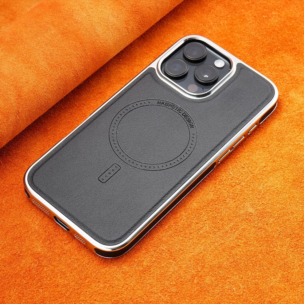 Luxury Magnetic Leather Case with MagSafe Enhanced Grip for iPhone