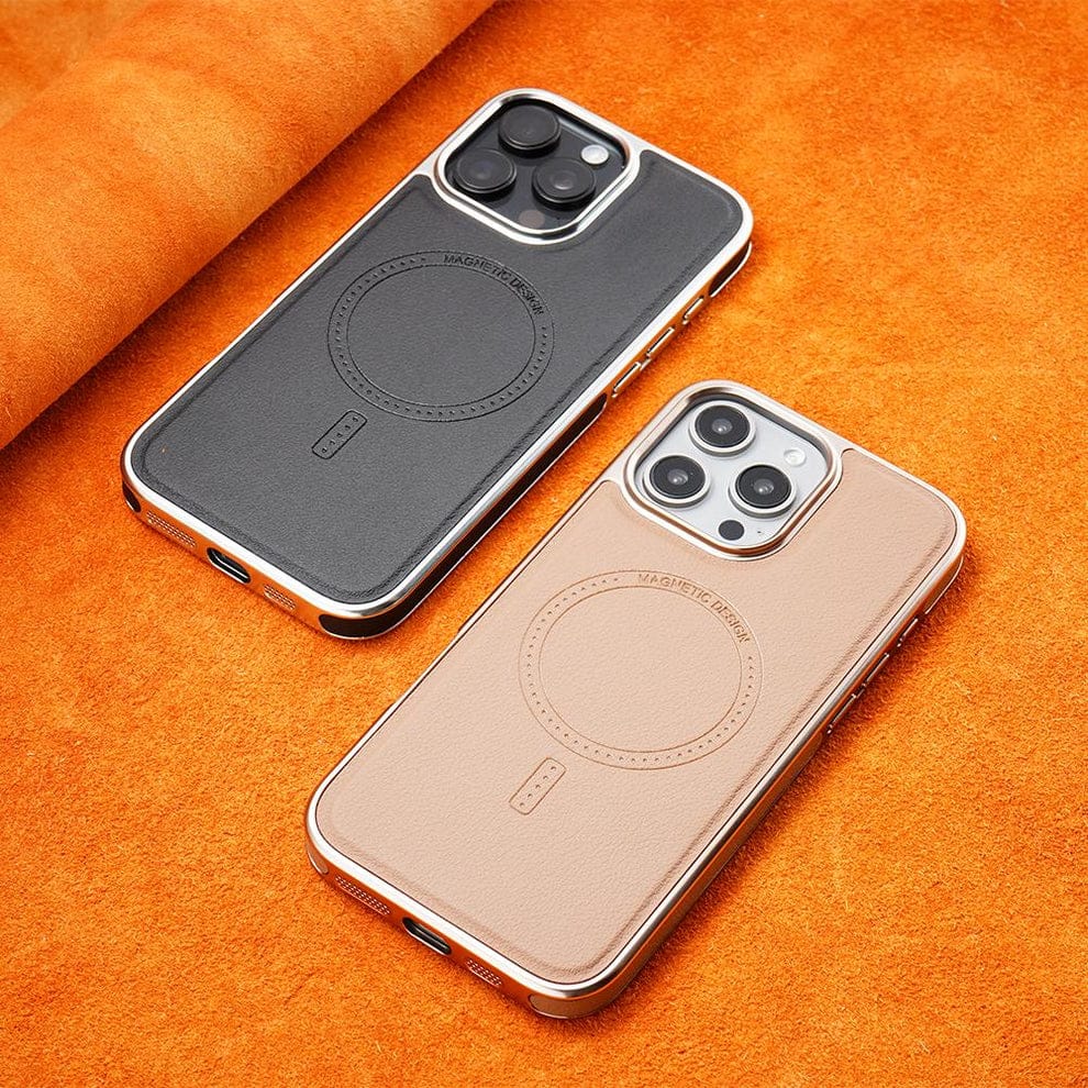 Luxury Magnetic Leather Case with MagSafe Enhanced Grip for iPhone