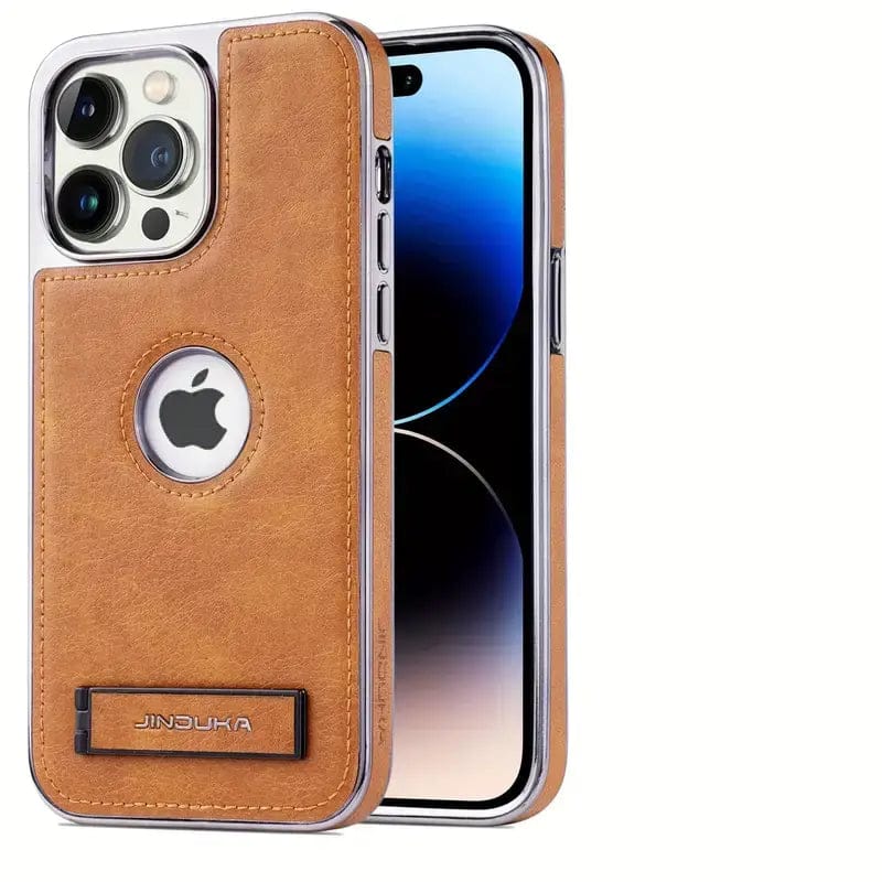Exclusive Leather Bracket Holder Case For iPhone