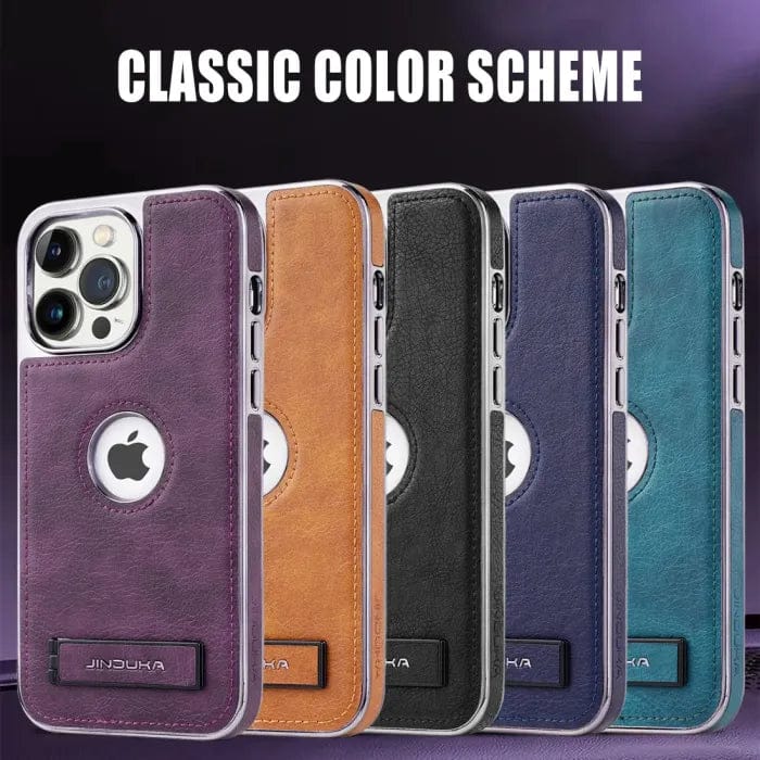 Exclusive Leather Bracket Holder Case For iPhone