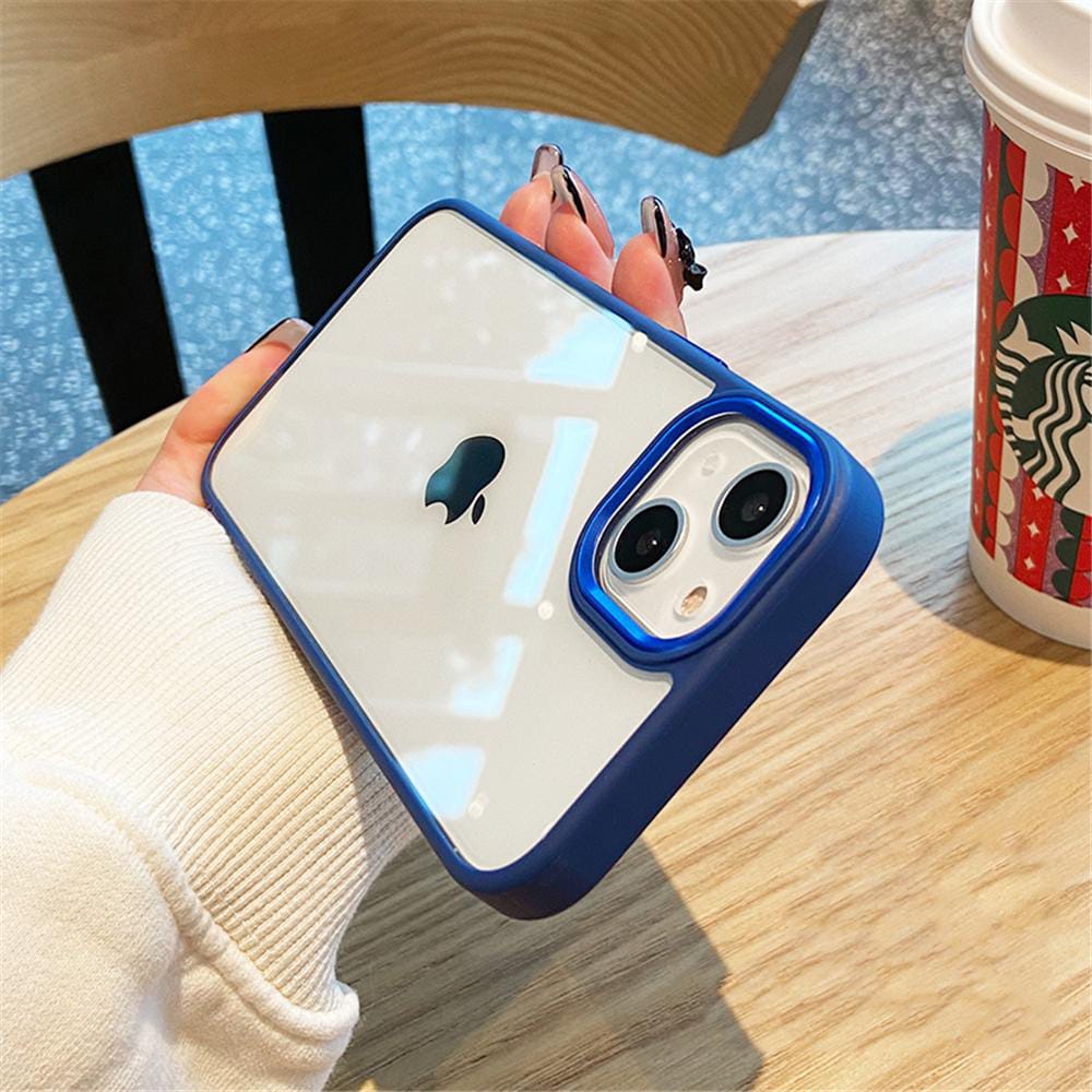 Metal Buttons Hybrid Case With Metal Lens Protection Case For iPhone