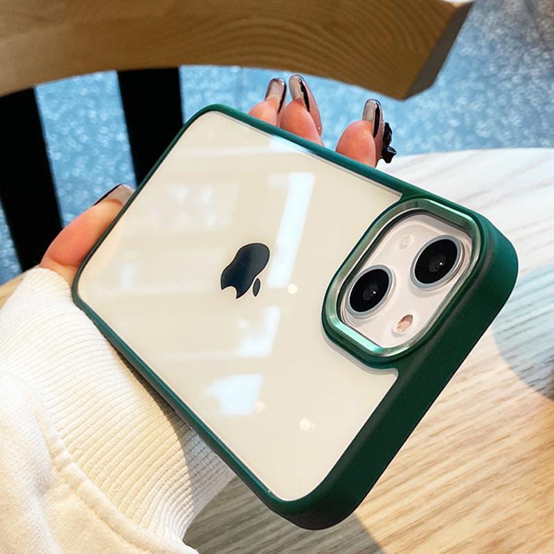 Metal Buttons Hybrid Case With Metal Lens Protection Case For iPhone