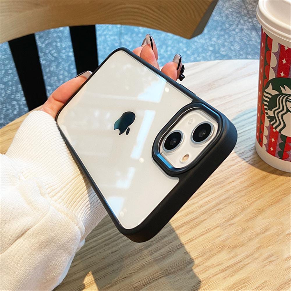 Metal Buttons Hybrid Case With Metal Lens Protection Case For iPhone