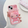 3D Cartoon Hello Kitty Case Bow Cat Girly Kitty Doll Animal Back Case For iPhone