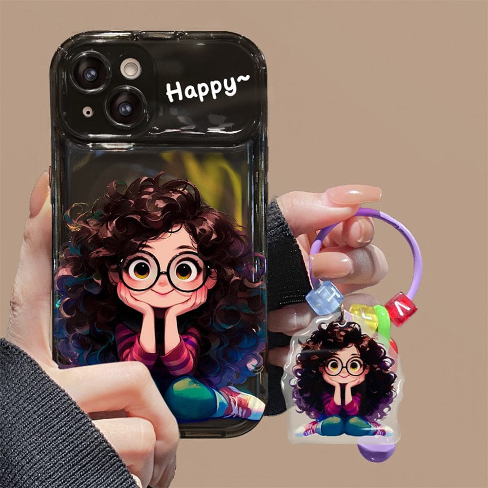 Combo Pack Of 3 Cartoon Geek Girl Mirror iPhone Case