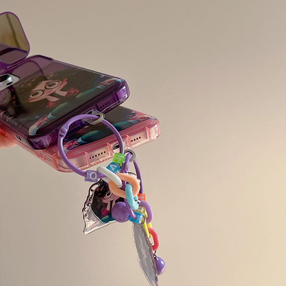 Combo Pack Of 3 Cartoon Geek Girl Mirror iPhone Case