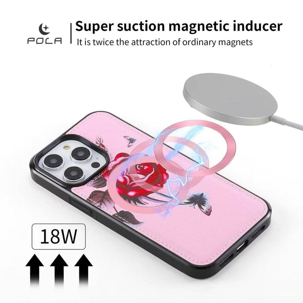 Flower Embellished Zipper Purse and Wallet Duo For iPhone