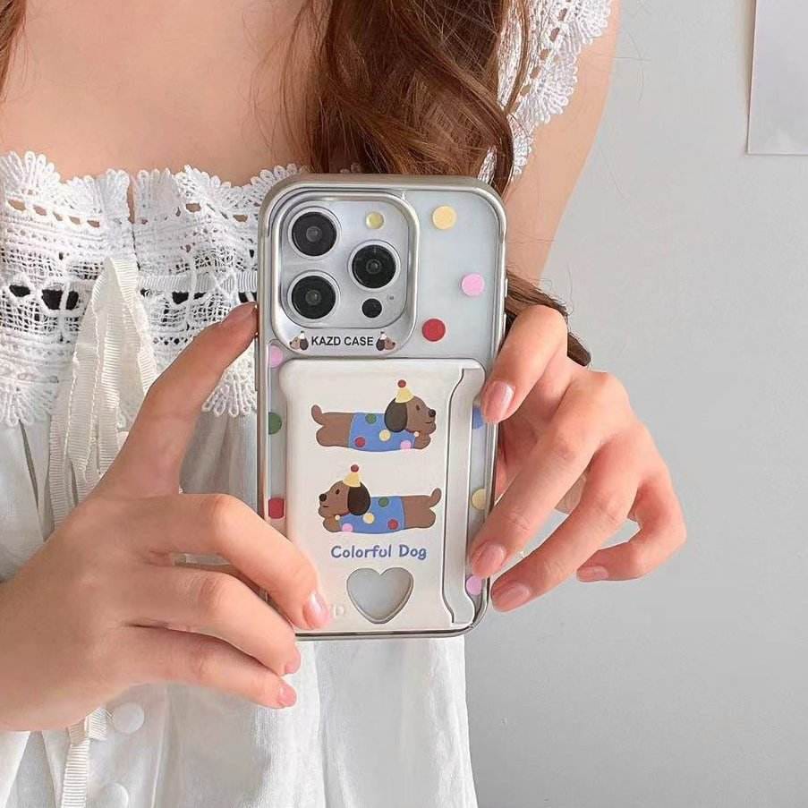 Playful Pooch Card Holder Case For iPhone