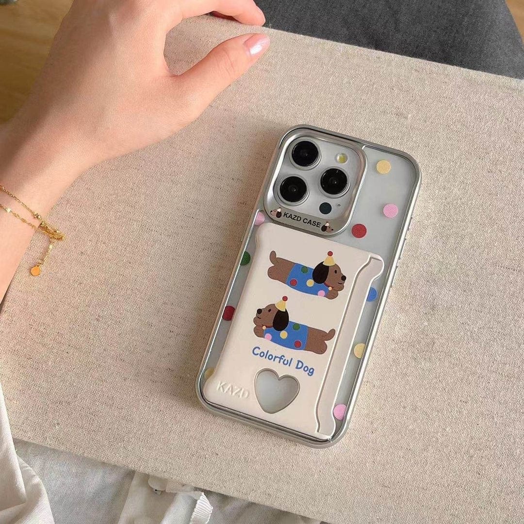 Playful Pooch Card Holder Case For iPhone