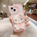 3D Kitty With Mirror Mobile Case For iPhone