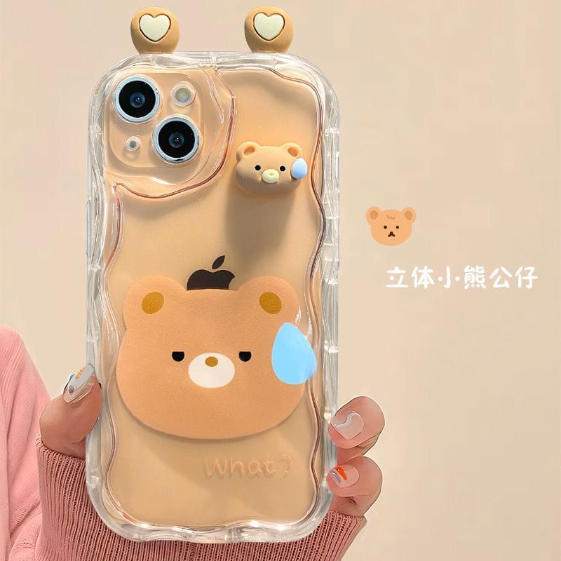 Transparent Cute 3D WHAT Cover For iPhone
