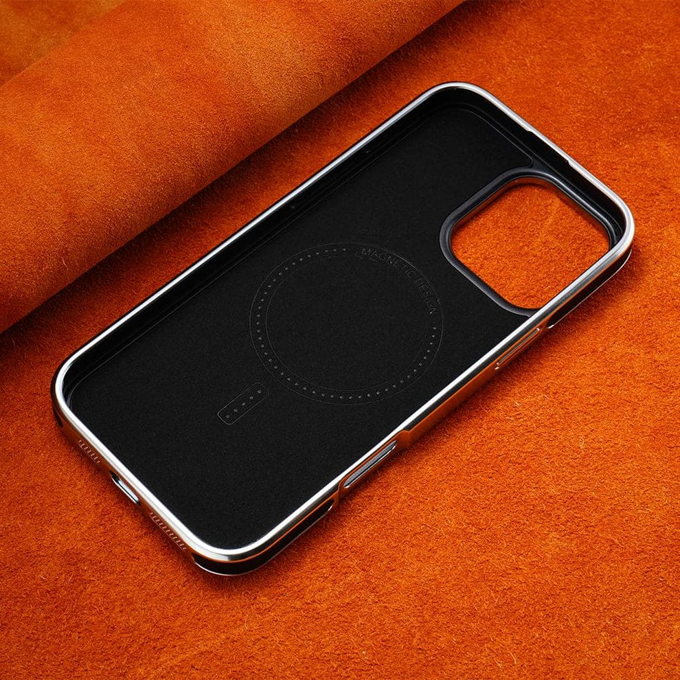 Luxury Magnetic Leather Case with MagSafe Enhanced Grip for iPhone (Black)